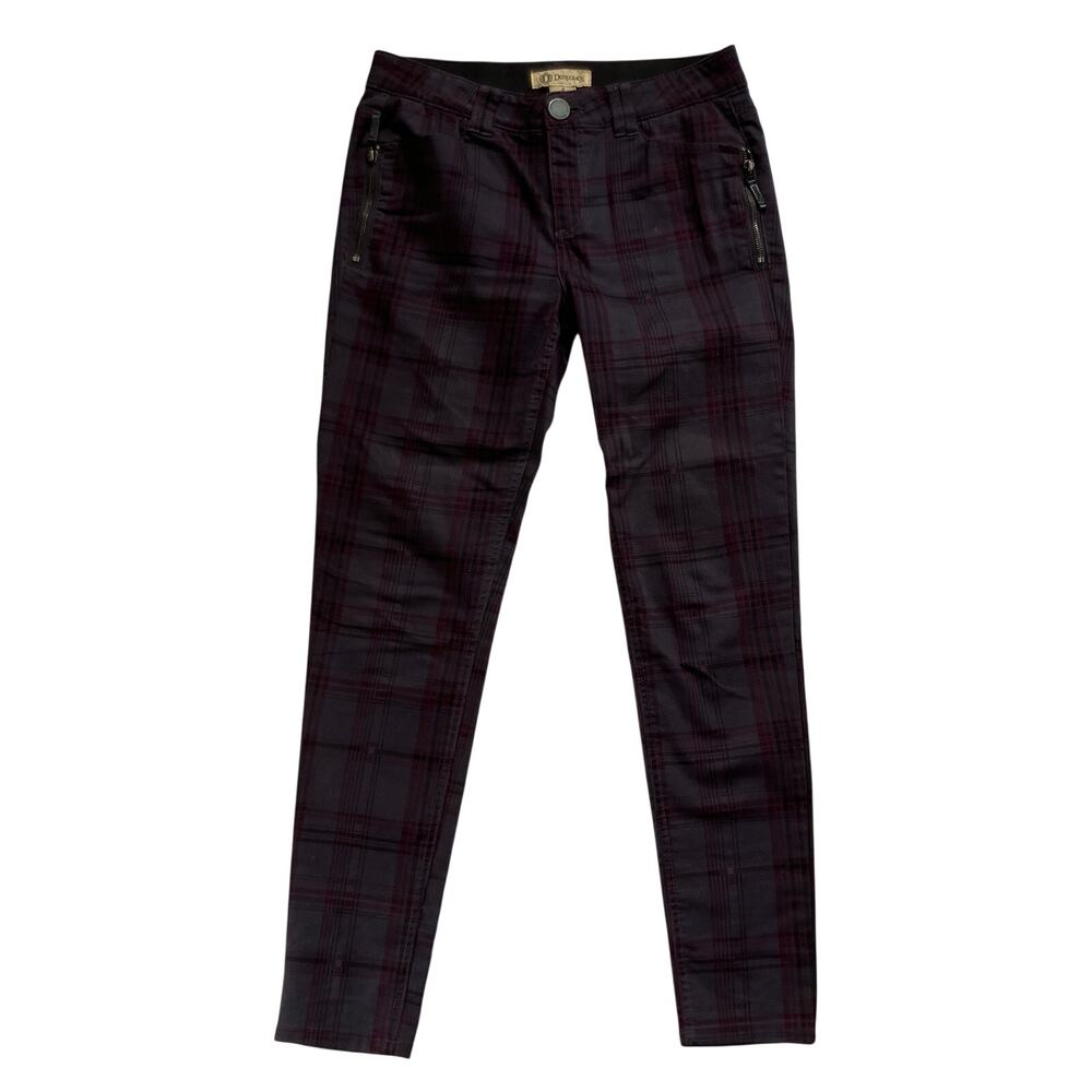 Democracy Cotton Plaid Skinny Stretch Pants Size 8 Streetwear Punk 90s